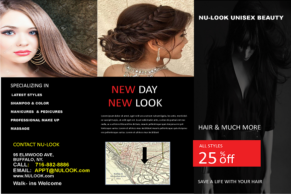 Beauty parlor marketing postcard