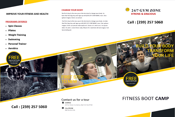 Gym marketing postcard