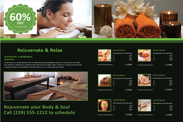Day Spa marketing postcard
